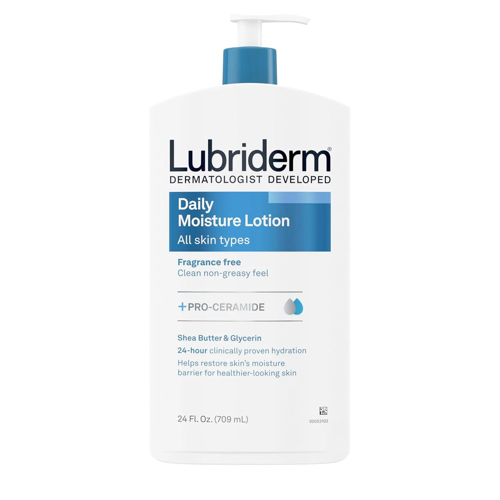 Lubriderm Fragrance Free Daily Moisture Lotion + Pro-Ceramide, Shea Butter & Gly