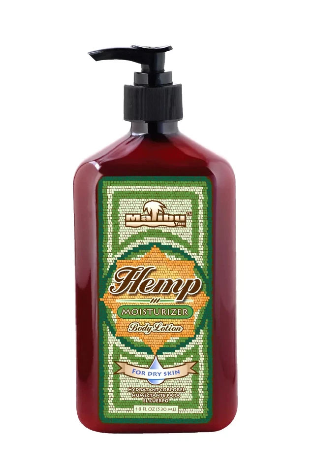 Malibu Tan HEMP BODY LOTION for Dry Skin Hemp Moisturizer, 3-Pack 18 fl oz each